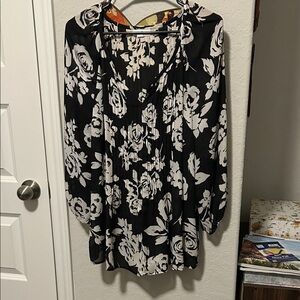 Charter Club Black and White Floral Blouse